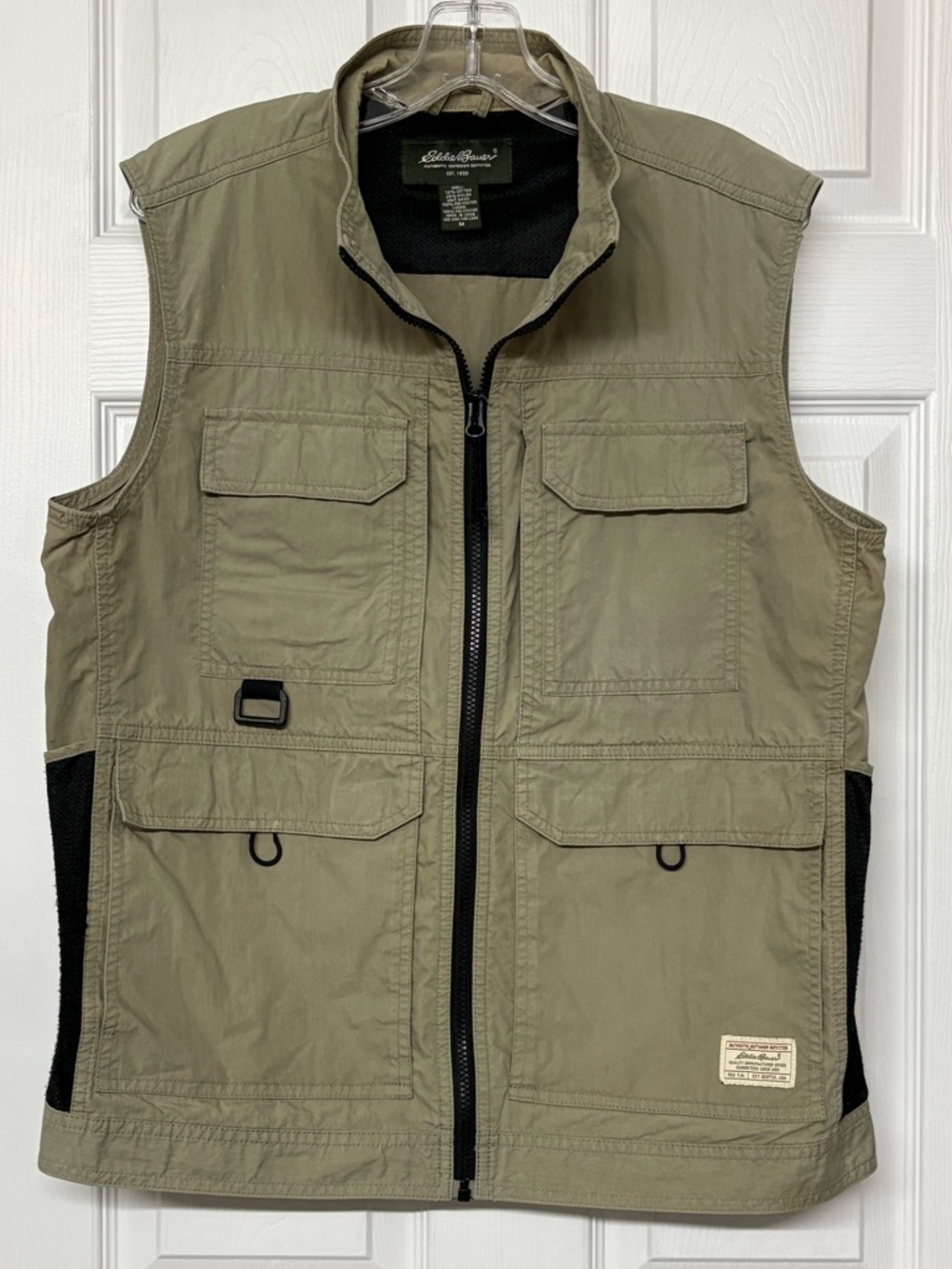 Eddie Bauer Outdoor Outfitter Fishing Hiking Cargo Vest Green Sz M Unisex